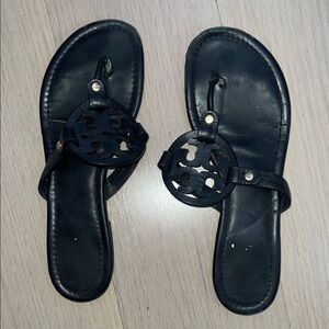 Black Leather Women's Sandals